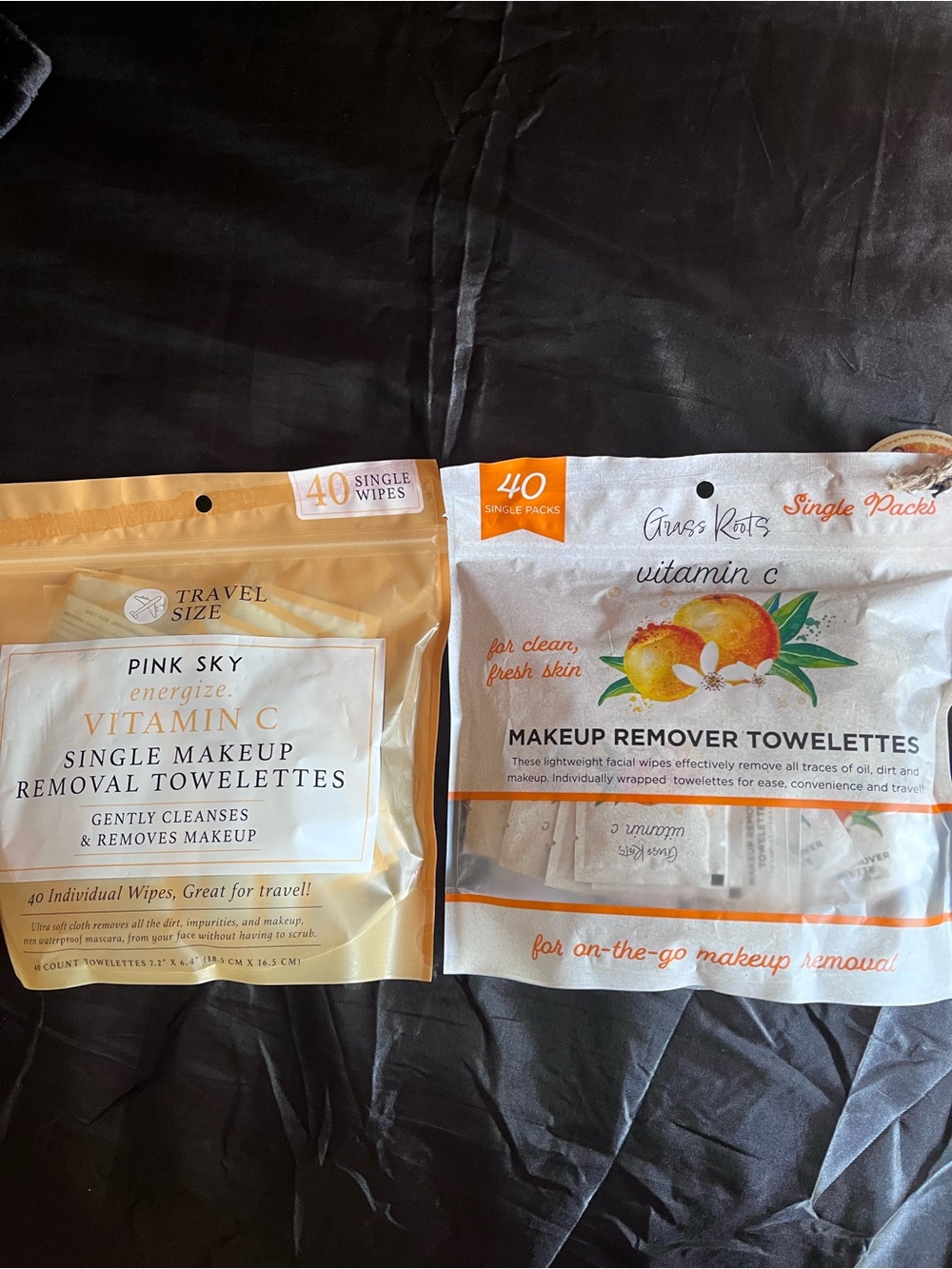 Vitamin C Makeup Remover Individually Wrapped Towelettes 2 Bags 80 Wipes Total!